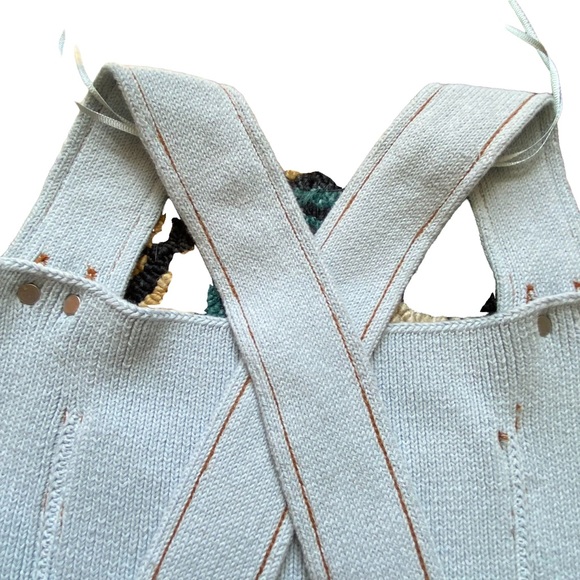 Zara Mini Dress Knit Overalls Mini Dress Blue S - Picture 11 of 15